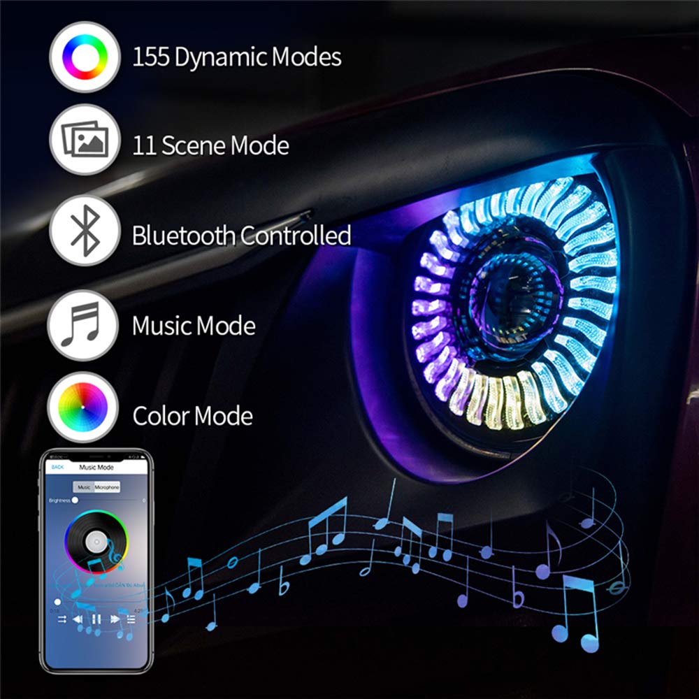 Amazon.co.jp: RGB 7インチLEDデュアルビームヘッドライト自動車照明用